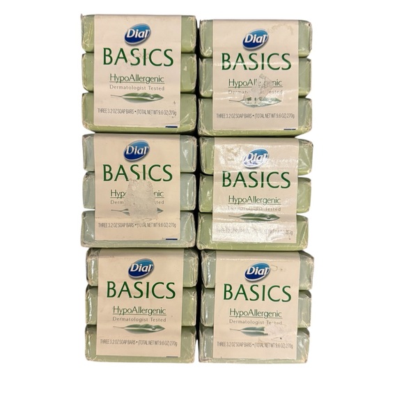 6 x Dial Basics Hypoallergenic 3 Soap Pack 3.2 Oz (18 Total) - Picture 1 of 2